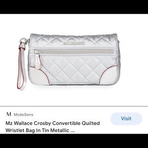 MZ Wallace convertible crossbody in Tin ( silver metallic)